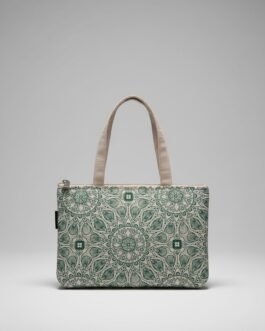 Printed Small Hand Bag with 3 Zip Compartments