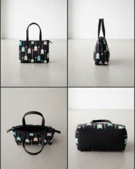 Printed Small Hand Bag with 3 Zip Compartments