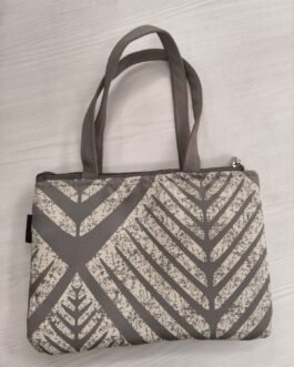 Printed Small Hand Bag with 3 Zip Compartments