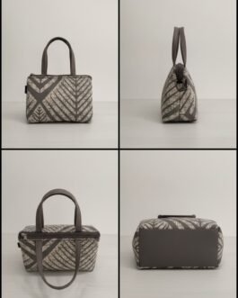 Printed Small Hand Bag with 3 Zip Compartments