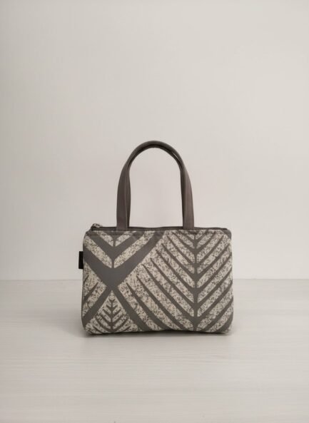 Printed Small Hand Bag with 3 Zip Compartments