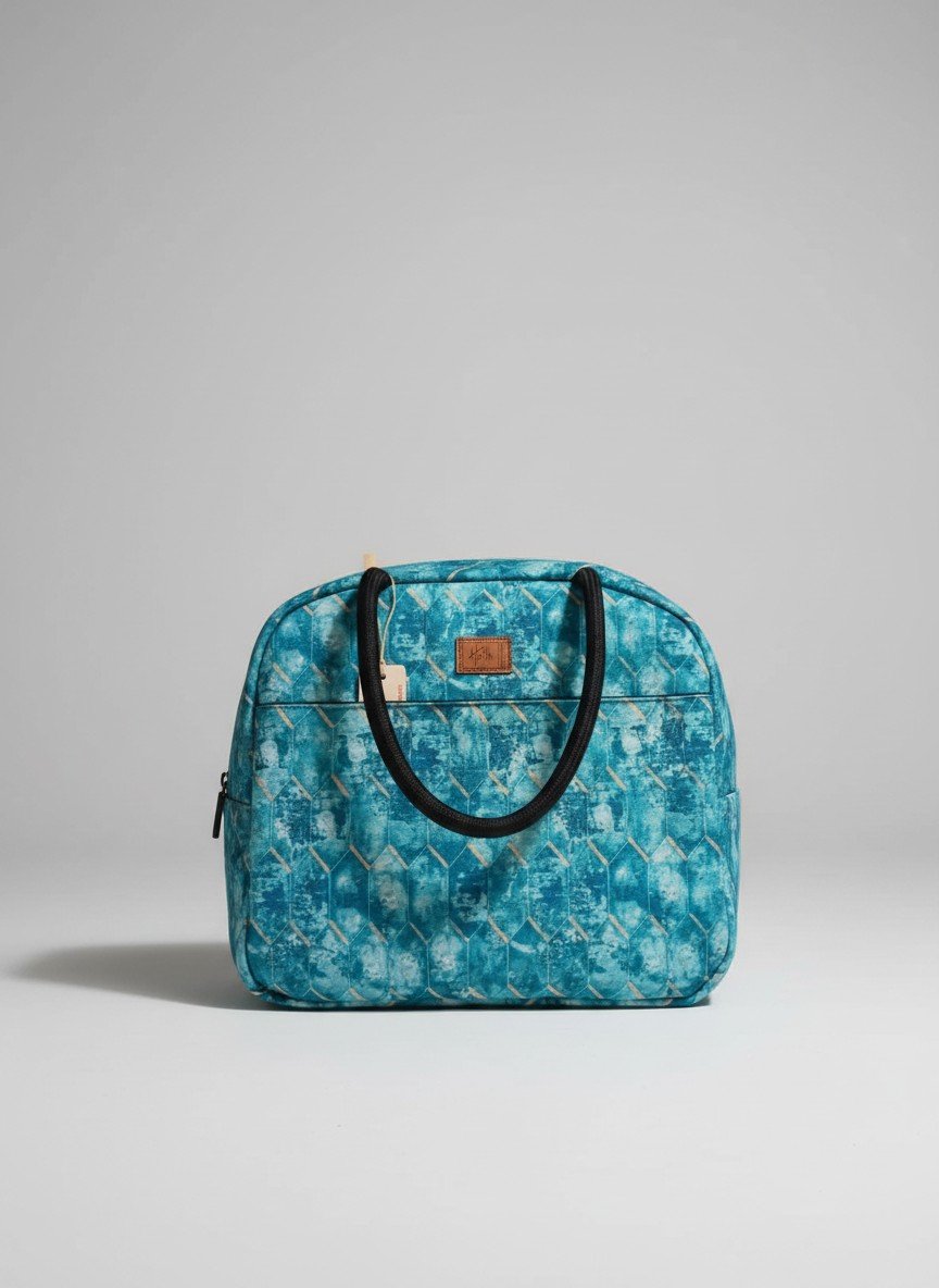 Printed Medium Foam Lunch Bag with Outside Compartment