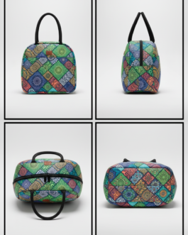 Printed Medium Foam Lunch Bag with Outside Compartment