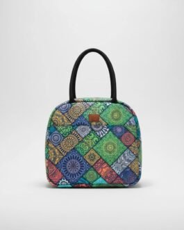 Printed Medium Foam Lunch Bag with Outside Compartment