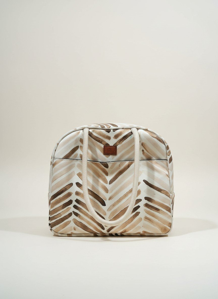 Printed Medium Foam Lunch Bag with Outside Compartment