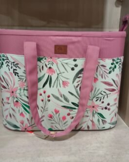 Printed Medium Lunch Basket Bag with zip
