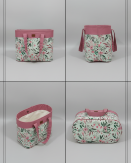 Printed Medium Lunch Basket Bag with zip