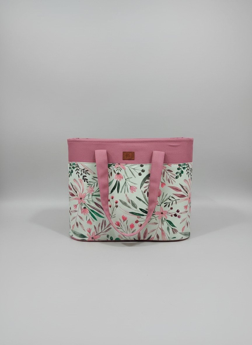 Printed Medium Lunch Basket Bag with zip