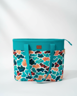 Printed Medium Lunch Basket Bag with zip