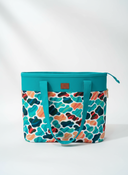 Printed Medium Lunch Basket Bag with zip