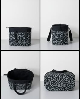 Printed Medium Lunch Basket Bag with zip