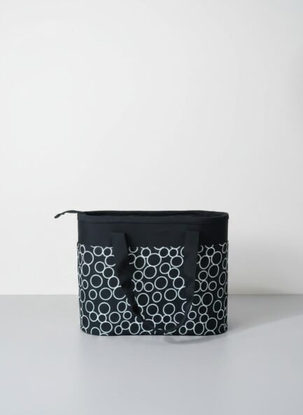 Printed Medium Lunch Basket Bag with zip