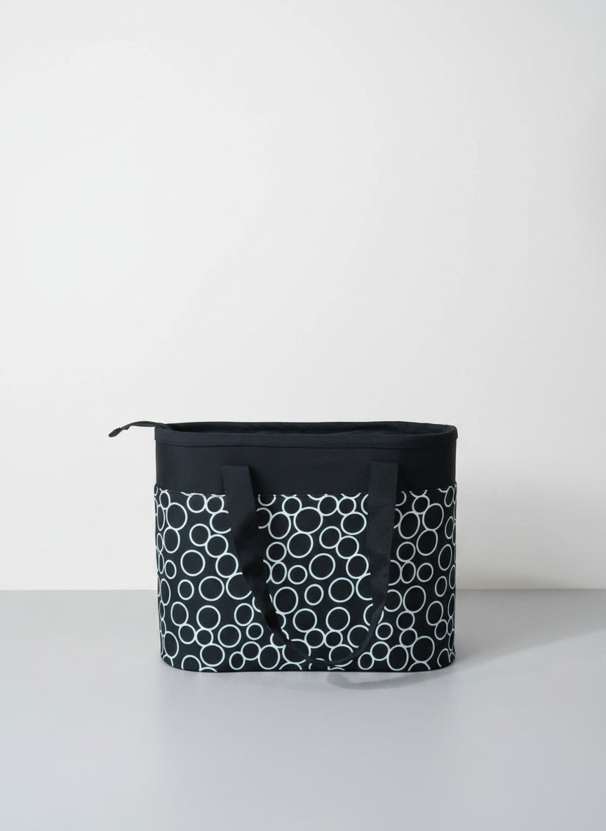 Printed Medium Lunch Basket Bag with zip