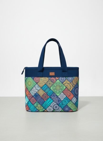 Printed Medium Lunch Basket Bag with zip