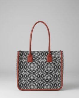 Pure Cotton Box-Style Handbag with Zip