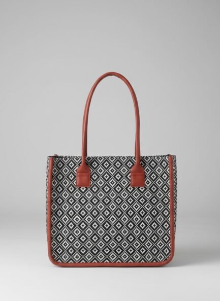 Pure Cotton Box-Style Handbag with Zip