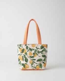 Pure Cotton Box-Style Small Handbag with Zip