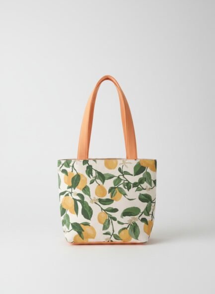 Pure Cotton Box-Style Small Handbag with Zip