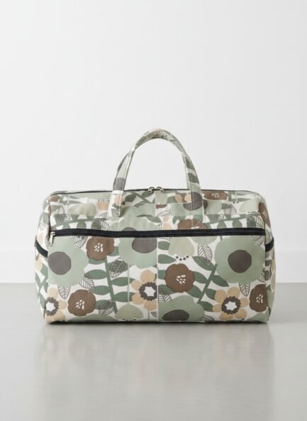Printed Cotton Travel Bag with 3 External Zip Pockets