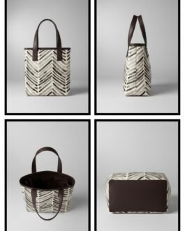 Printed Small Lunch Basket Bag with Zip