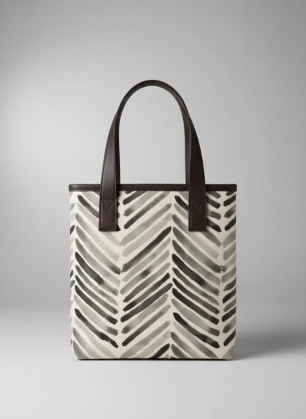 Printed Small Lunch Basket Bag with Zip