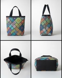 Printed Small Lunch Basket Bag with Zip