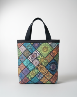 Printed Small Lunch Basket Bag with Zip