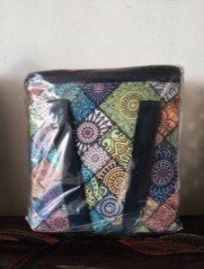 Printed Small Lunch Basket Bag with Zip