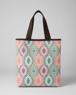 Printed Small Lunch Basket Bag with Zip