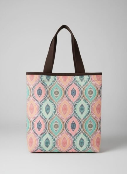 Printed Small Lunch Basket Bag with Zip