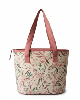 Printed Medium Lunch Basket Bag with zip