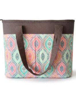 Printed Large Lunch Basket Bag With Zip