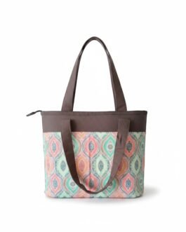Printed Large Lunch Basket Bag With Zip