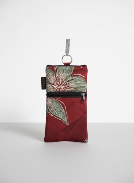 Cotton Mobile Pouch with Hook and Side Zip
