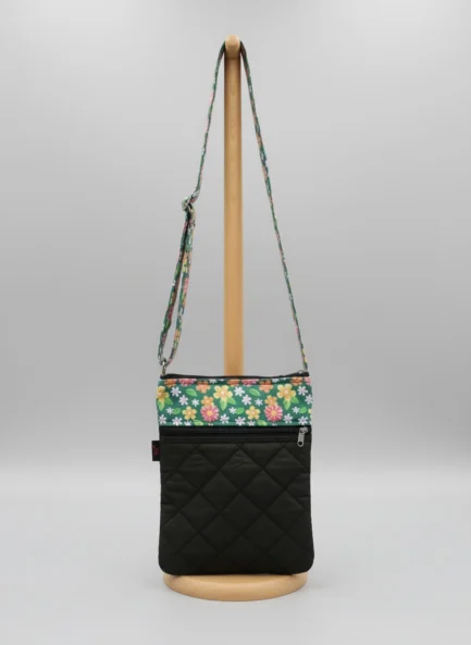 Cotton Silk Sling Bag 3 Zip– Washable Compact Crossbody Bag