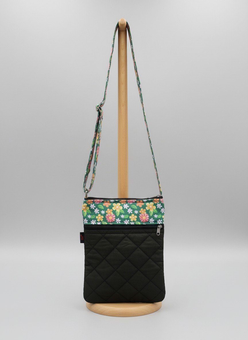 Cotton Silk Sling Bag 3 Zip– Washable Compact Crossbody Bag