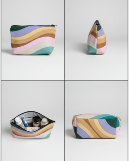 Washable Cotton Travel Pouch with 2 Inner Pockets