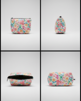 Washable Cotton Travel Pouch with 2 Inner Pockets