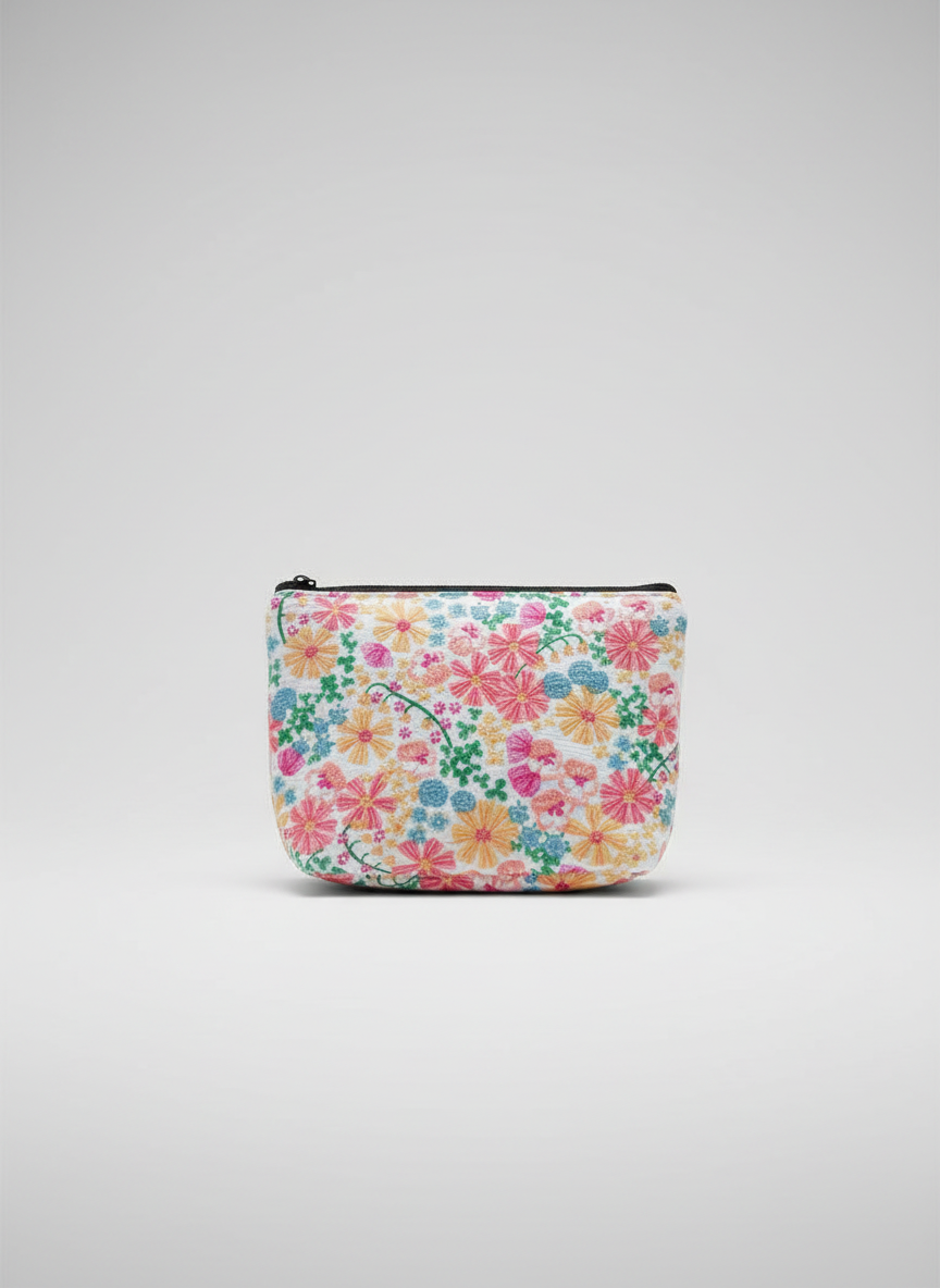 Washable Cotton Travel Pouch with 2 Inner Pockets