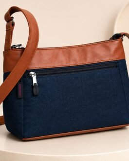 Cotton Silk Sling Bag 3 Zip– Washable Compact Crossbody Bag