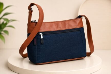 Cotton Silk Sling Bag 3 Zip– Washable Compact Crossbody Bag
