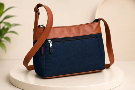 Cotton Silk Sling Bag 3 Zip– Washable Compact Crossbody Bag