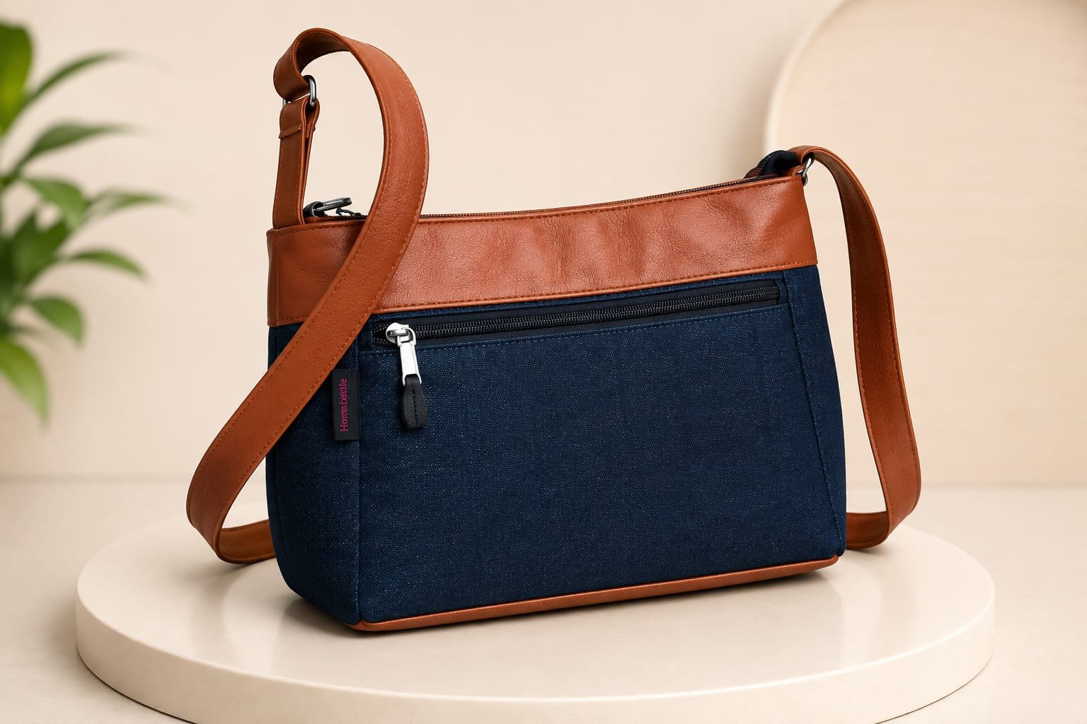 Cotton Silk Sling Bag 3 Zip– Washable Compact Crossbody Bag