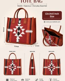 Cotton Box-Style Handbag with Zip