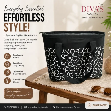 Medium Lunch Basket Bag With Zip