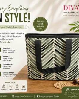 Medium Lunch Basket Bag With Zip