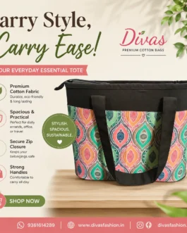Medium Lunch Basket Bag With Zip