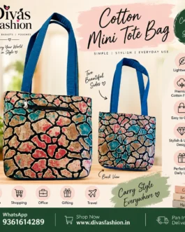 Pure Cotton  Small Handbag with Zip