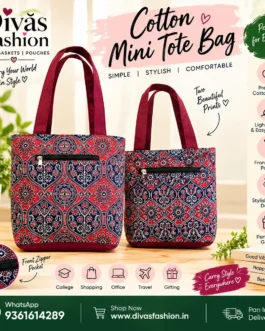 Pure Cotton  Small Handbag with Zip