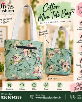 Pure Cotton  Small Handbag with Zip
